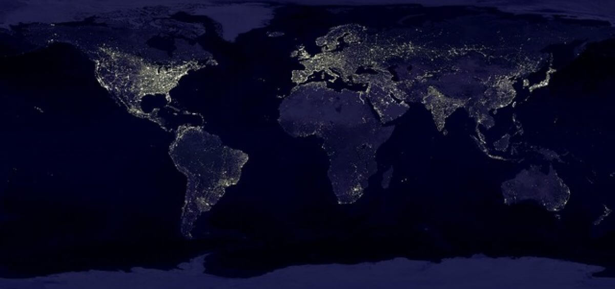 All of the Earth at night time