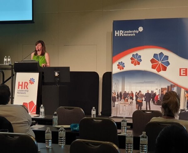 Sheila Woods from Interstaff providing a keynote at the WA HR Leadership Forum in 2018