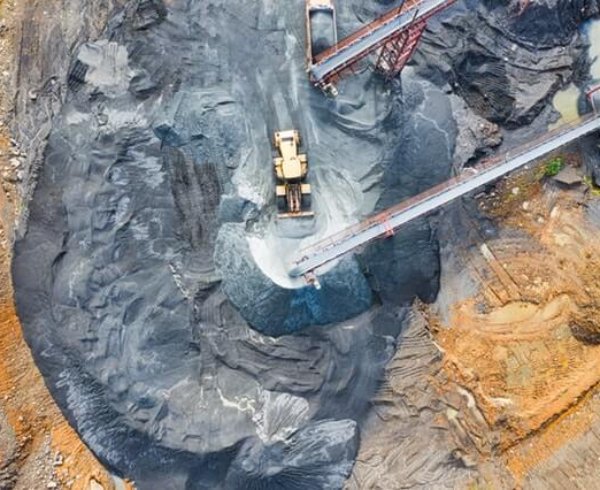Aerial photography of a Australian mine site where temporary skilled visa individuals work