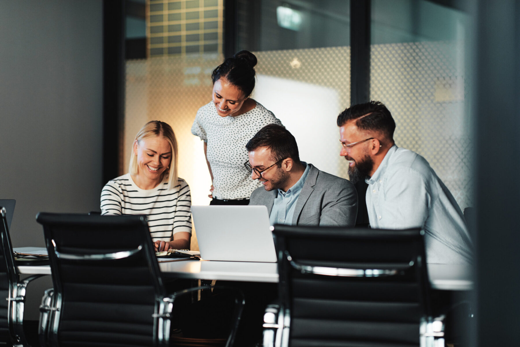 Co-workers in office having meeting