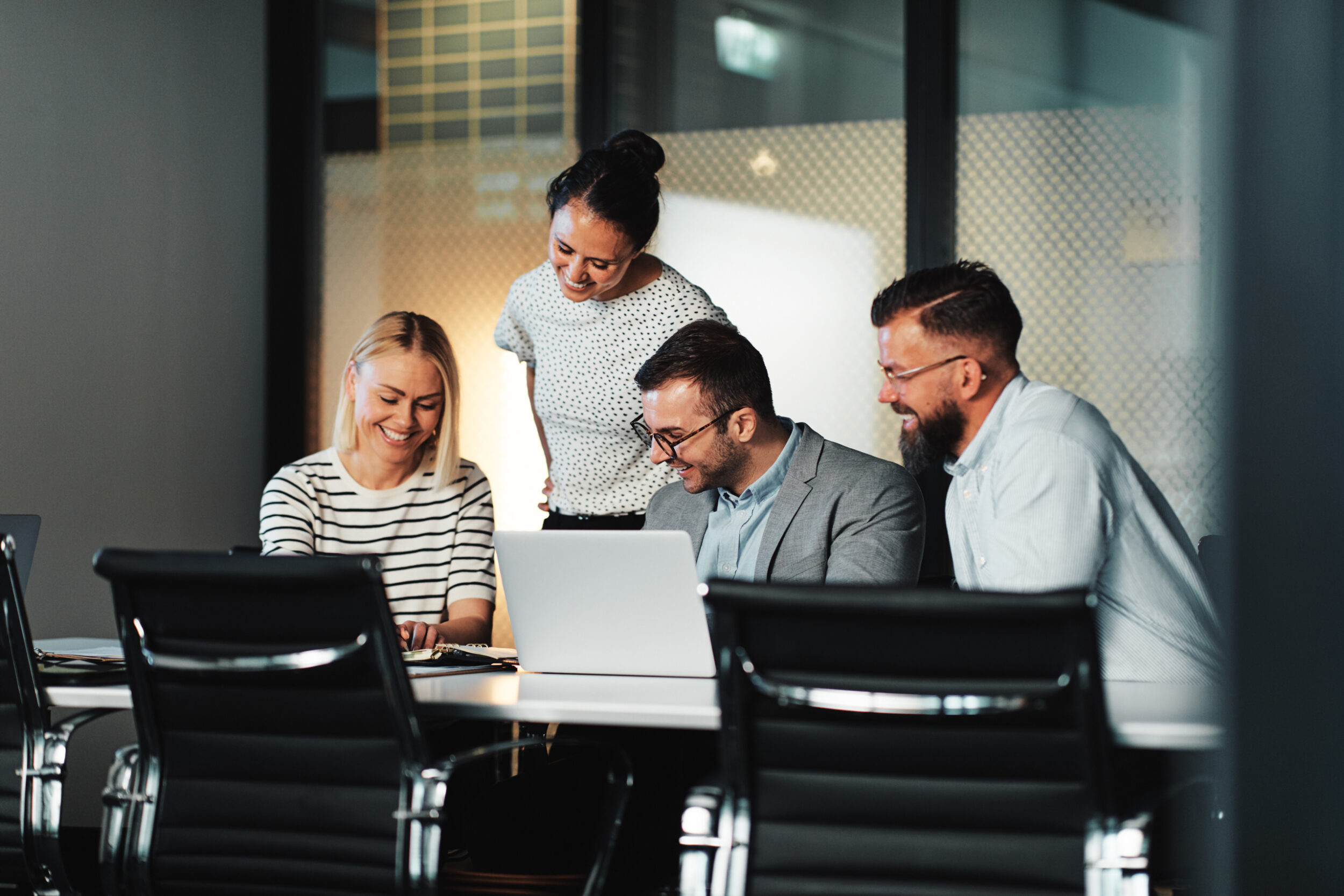 Co-workers in office having meeting