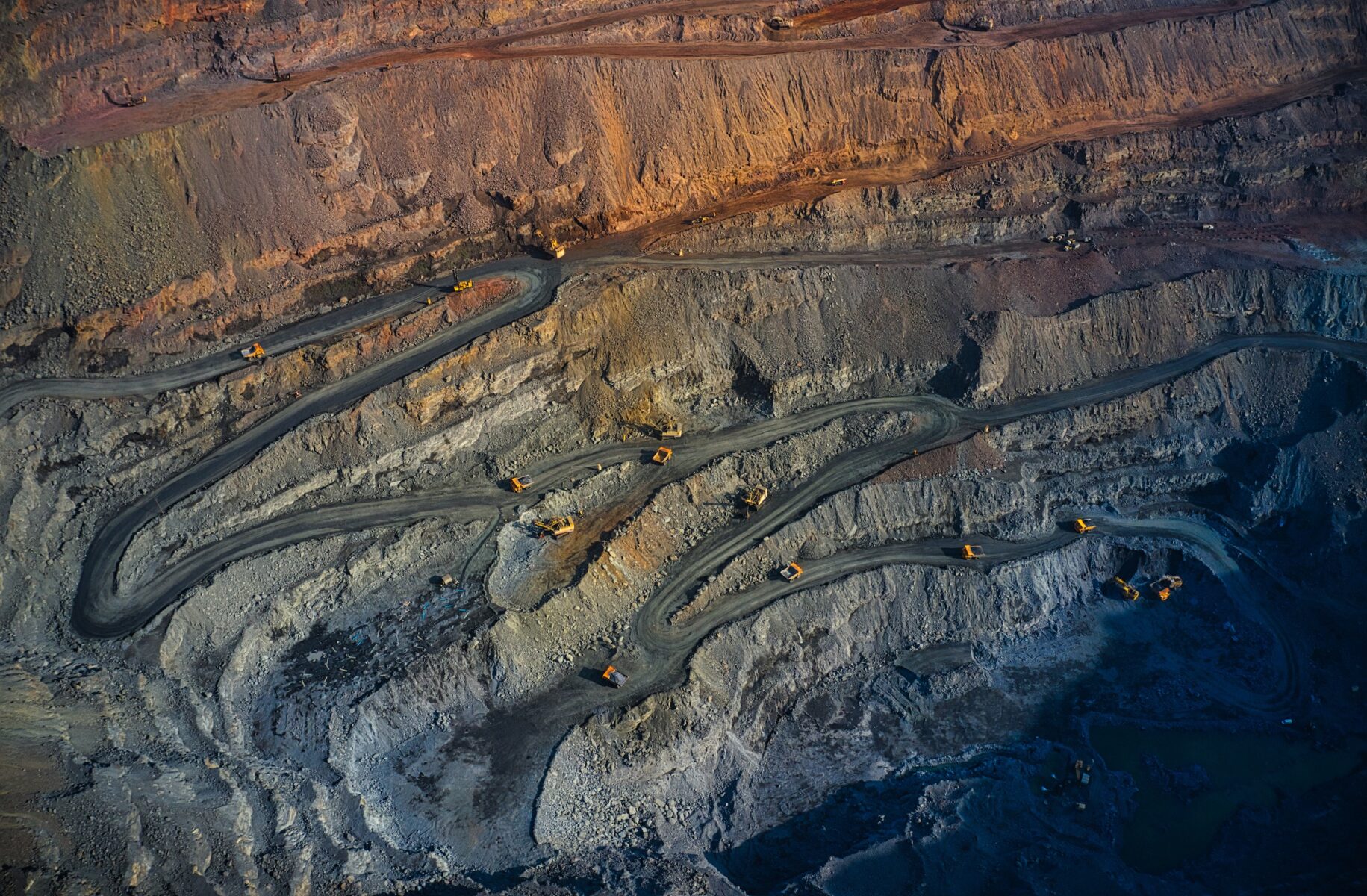 Aerial view of mining site